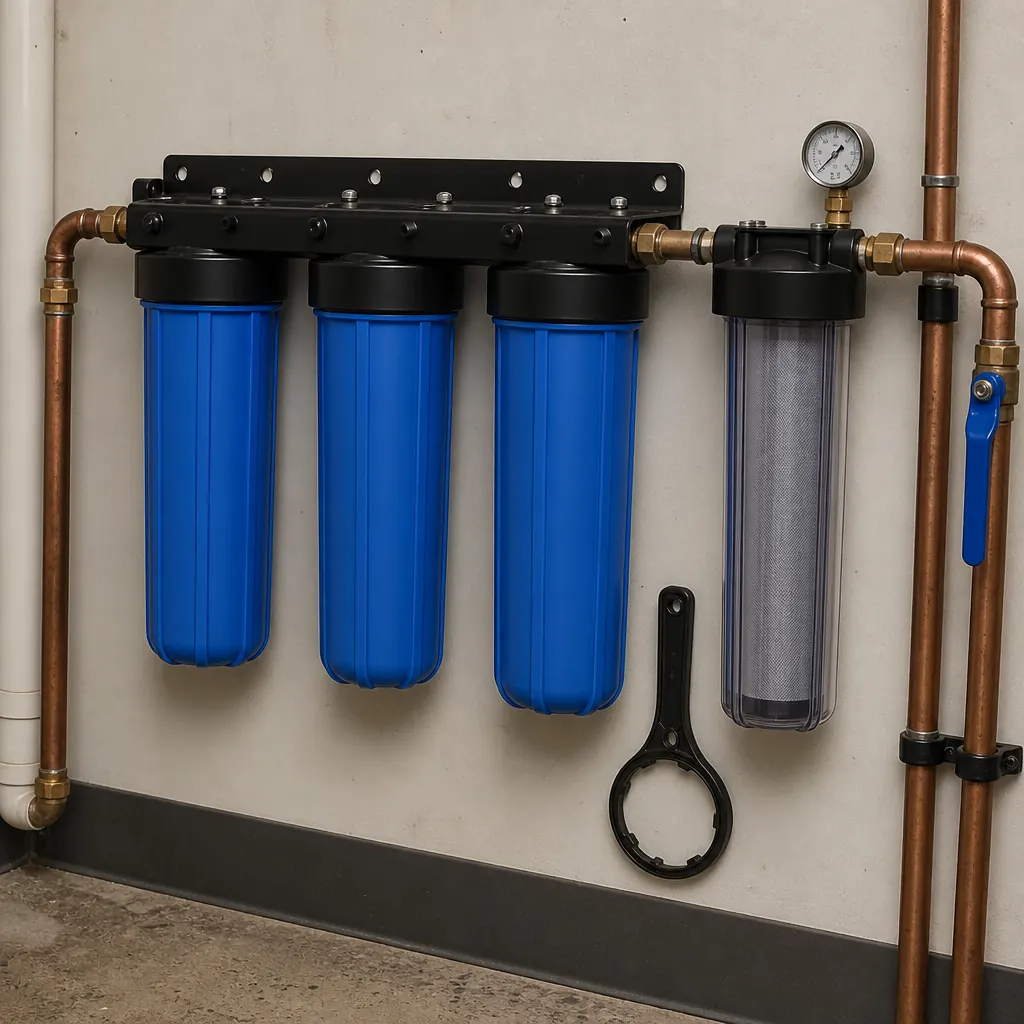 Whole-house multi-stage water filtration system — recommended for Edmonton hard water treatment